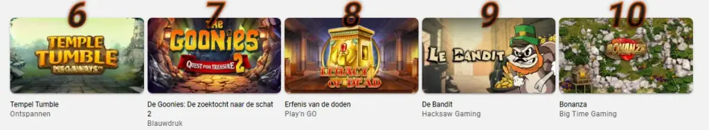 Algemene weergave van de casino spelencollectie